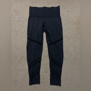 Mono B Women’s Black Moto Leggings with Mesh Detail